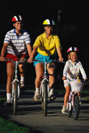 Family bicycling; Size=130 pixels wide